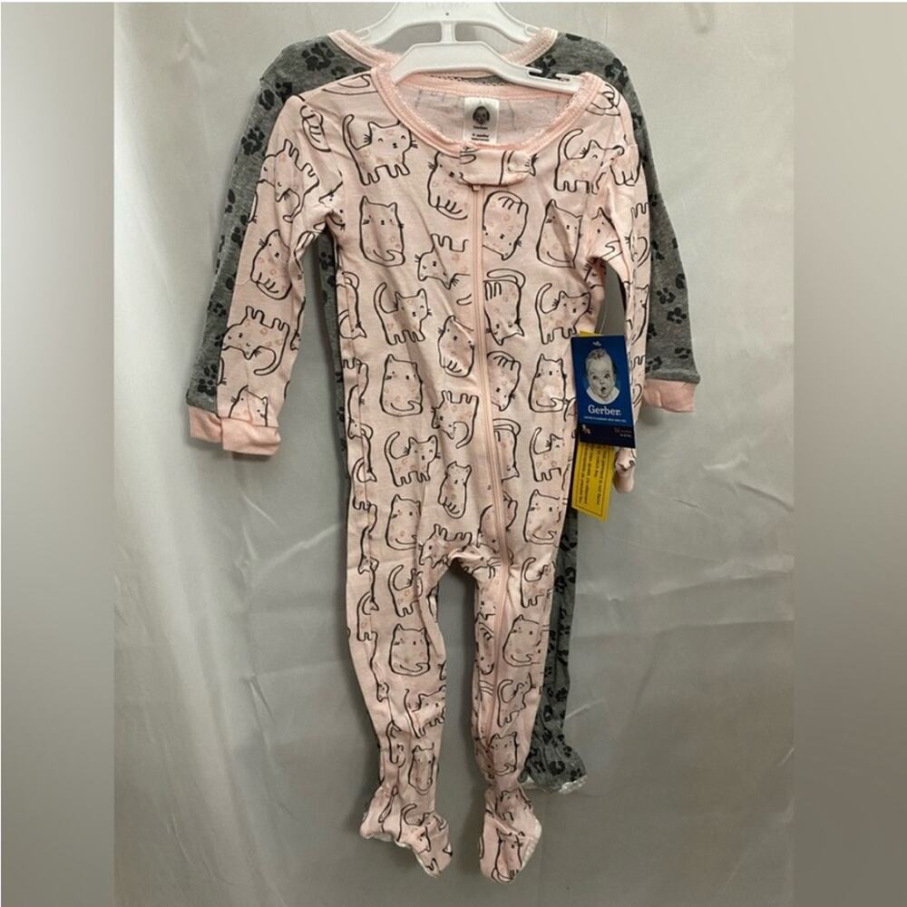 Garber baby One Piece pajama one grey and one pink